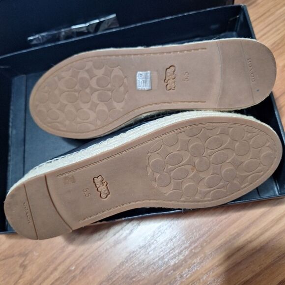 Coach Camilla Womens Leather Loafers Espadrille Academia Preppy Office Black 5.5 - Picture 9 of 10